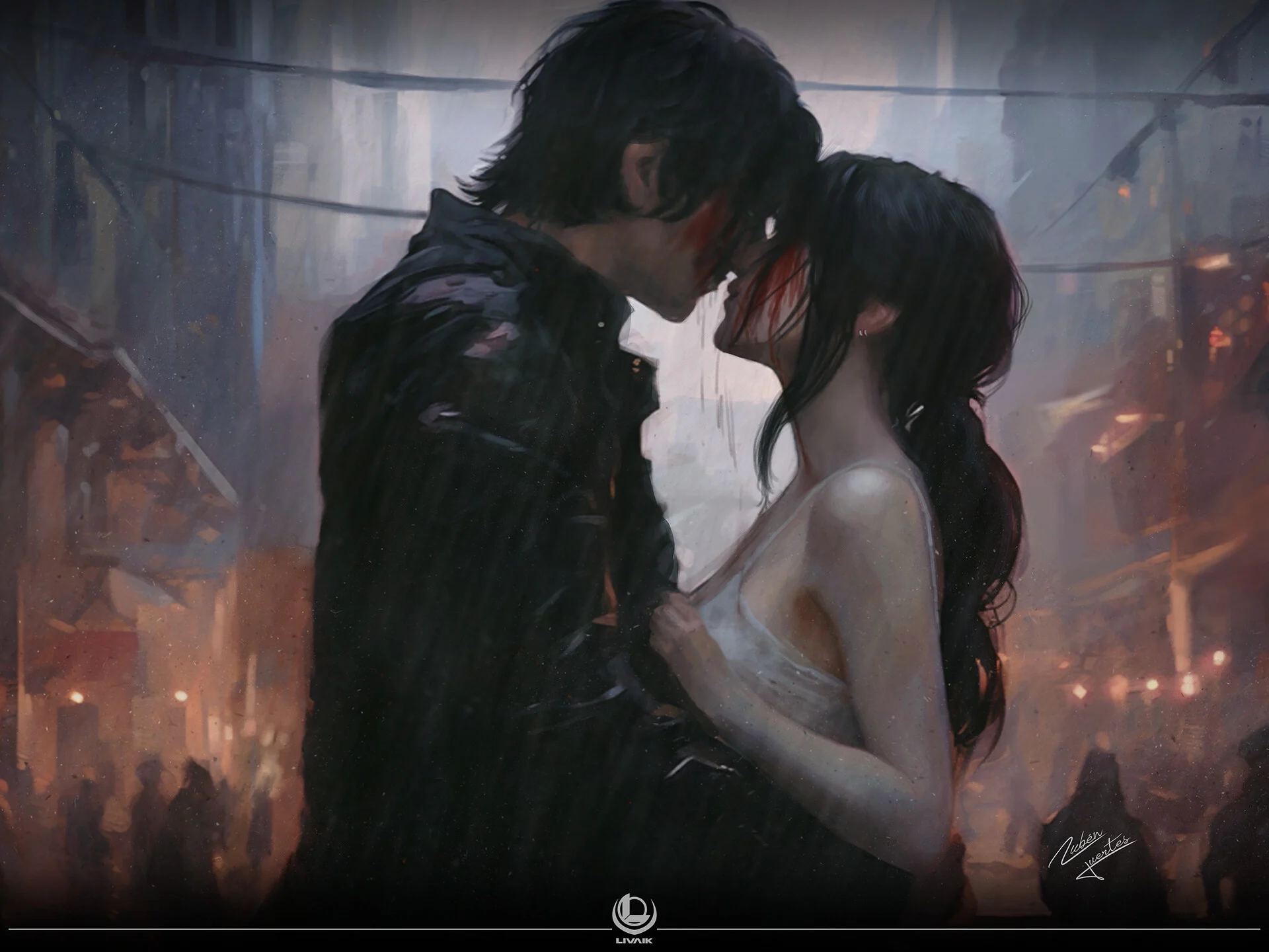 The Kiss — Illustration by Rubén Fuertes (2023)
